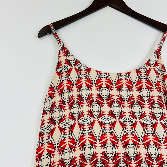 CAbi Mini Slip Dress Size Medium Batik Print V-Neck Summer Tank Shift Red - Picture 5 of 13